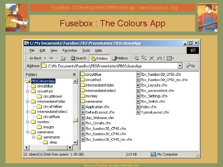 Fusebox 3 Development Methodology : www. fusebox. org Fusebox : The Colours App More Fusebox 3 Development Methodology : www. fusebox. org Fusebox : The Colours App More