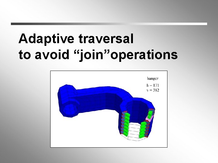 Adaptive traversal to avoid “join”operations 