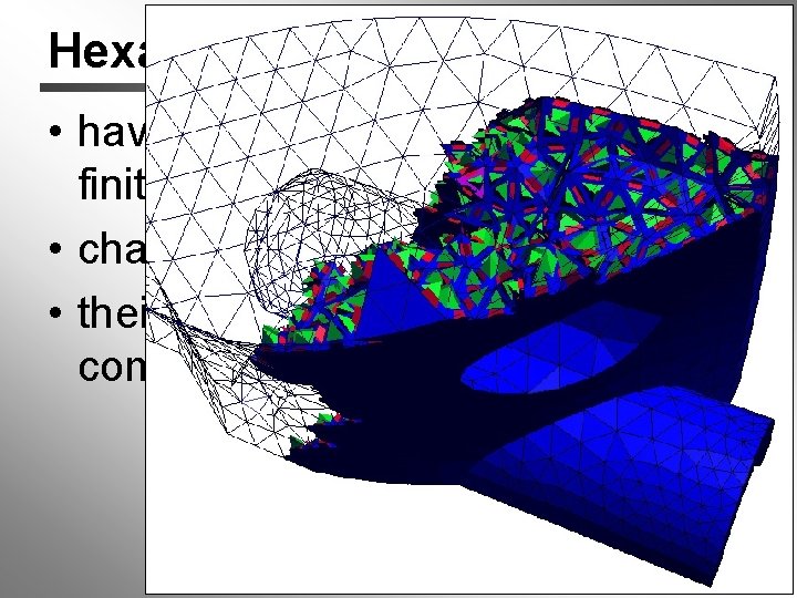 Hexahedral Volume Meshes • have “numerical advantages in finite element computations” • challenging to