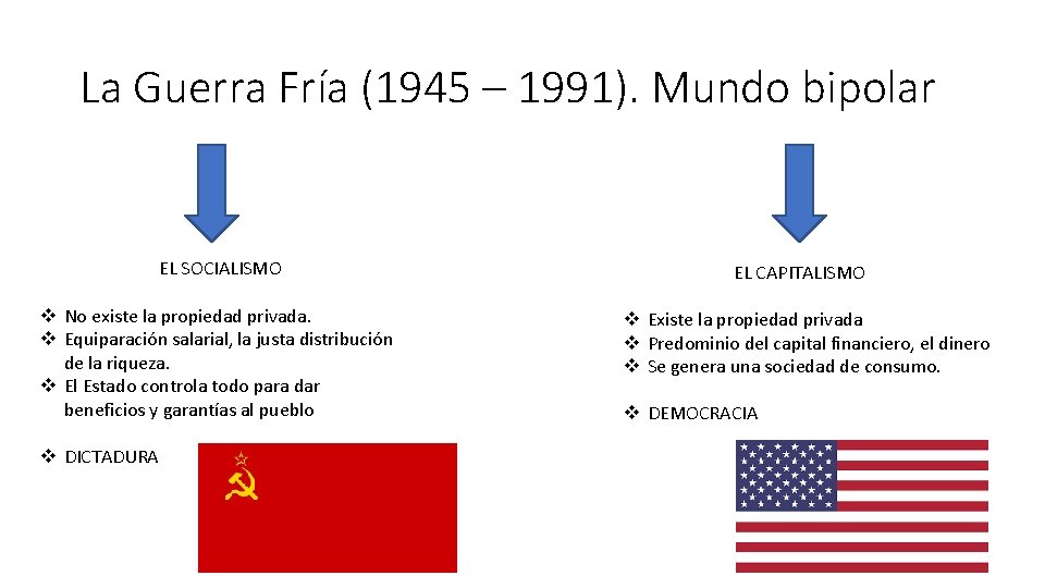 La Guerra Fría (1945 – 1991). Mundo bipolar EL SOCIALISMO v No existe la