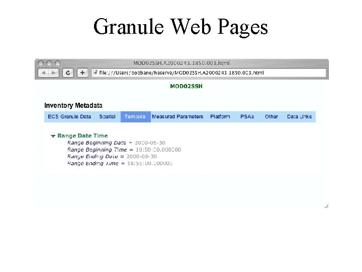 Granule Web Pages 