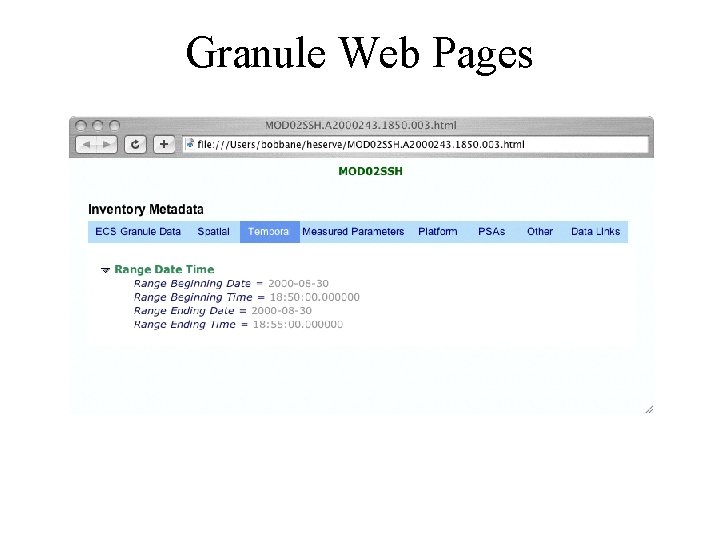 Granule Web Pages 