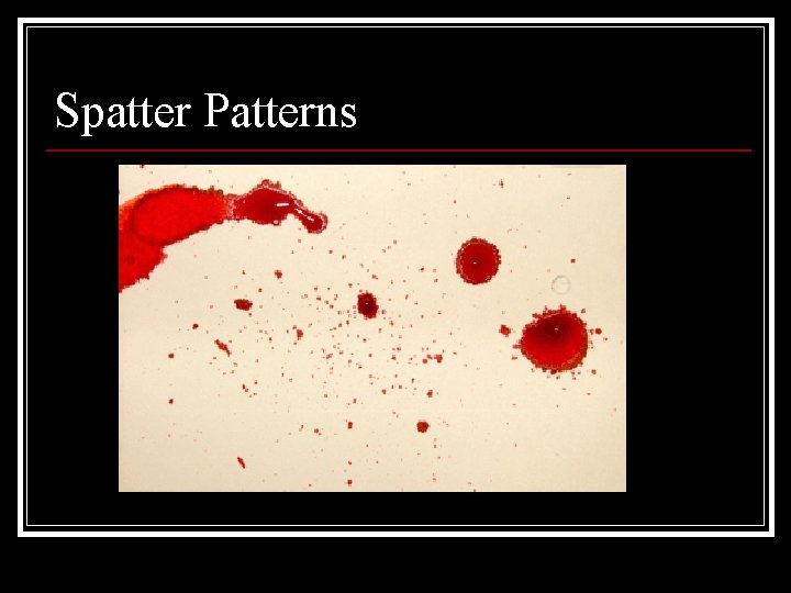 Spatter Patterns 