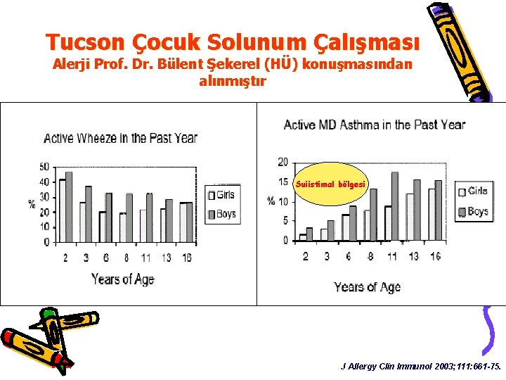 Tucson Çocuk Solunum Çalışması Alerji Prof. Dr. Bülent Şekerel (HÜ) konuşmasından alınmıştır Suiistimal bölgesi