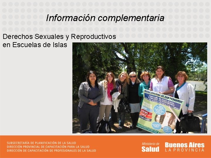 Información complementaria Derechos Sexuales y Reproductivos en Escuelas de Islas 