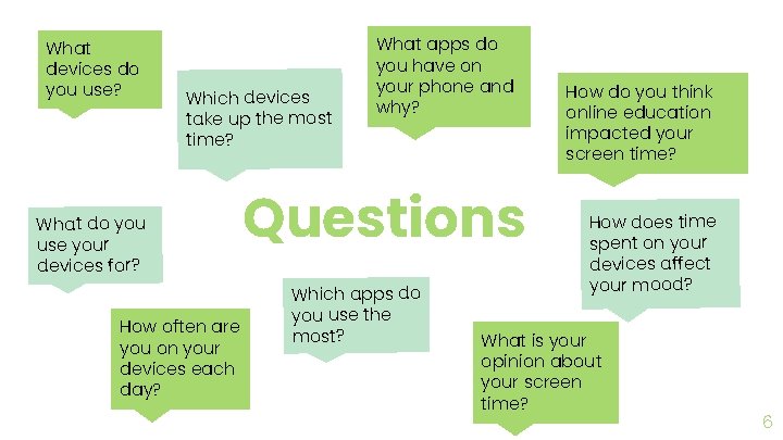 What devices do you use? Which devices take up the most time? What do