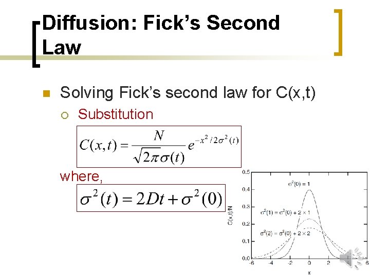 Diffusion: Fick’s Second Law n Solving Fick’s second law for C(x, t) ¡ Substitution