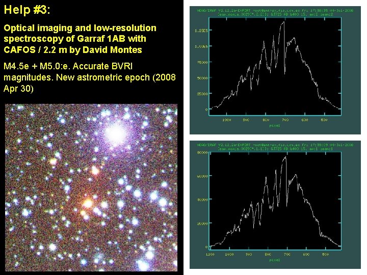 Help #3: Optical imaging and low-resolution spectroscopy of Garraf 1 AB with CAFOS /