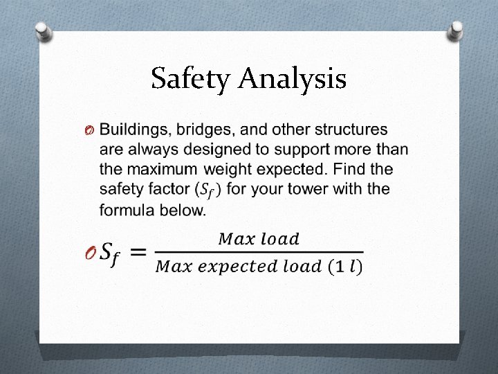 Safety Analysis O 