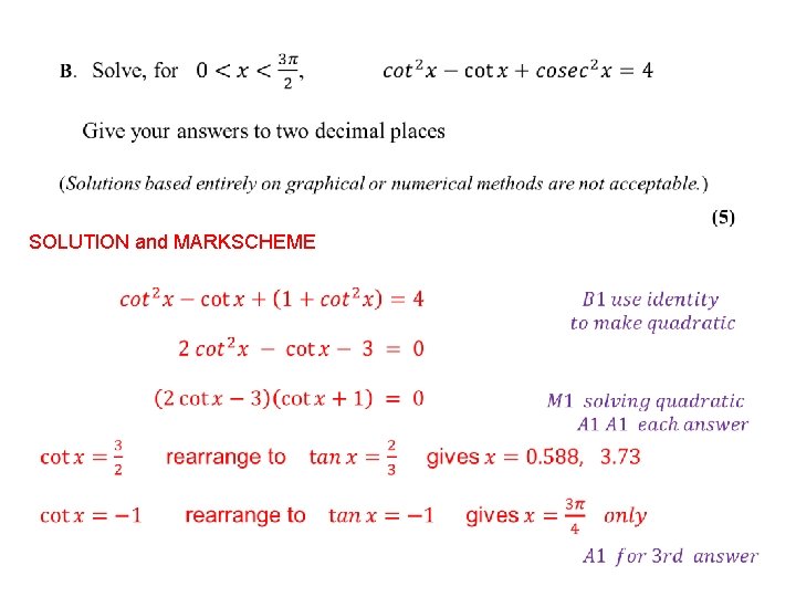 SOLUTION and MARKSCHEME 