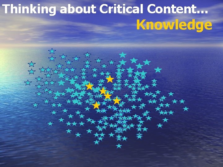 Thinking about Critical Content… Knowledge 