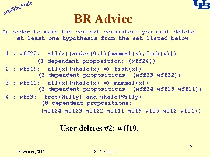 alo f buf @ cse BR Advice In order to make the context consistent
