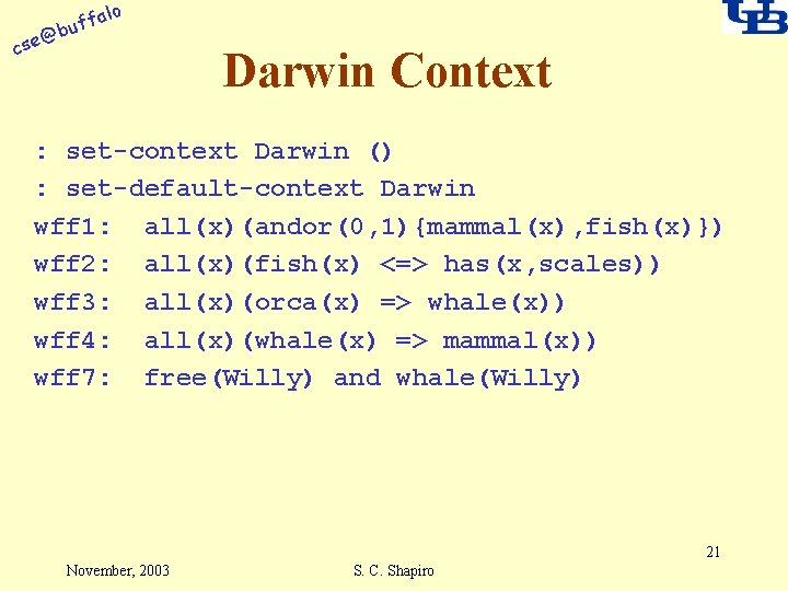 alo f buf @ cse Darwin Context : set-context Darwin () : set-default-context Darwin