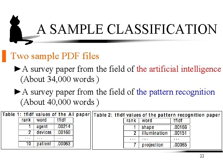 A SAMPLE CLASSIFICATION ▌ Two sample PDF files ►A survey paper from the field A SAMPLE CLASSIFICATION ▌ Two sample PDF files ►A survey paper from the field