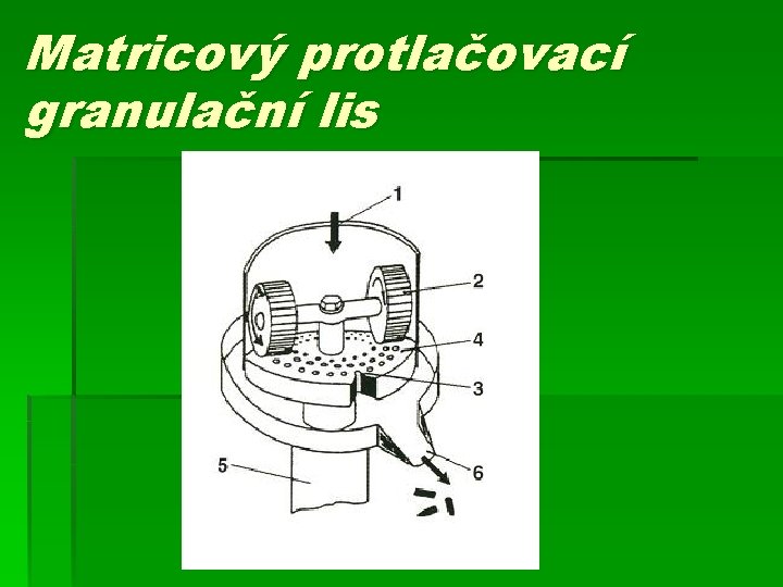 Matricový protlačovací granulační lis 