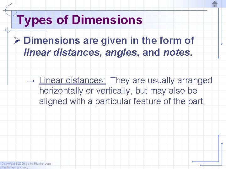 Types of Dimensions Ø Dimensions are given in the form of linear distances, angles,