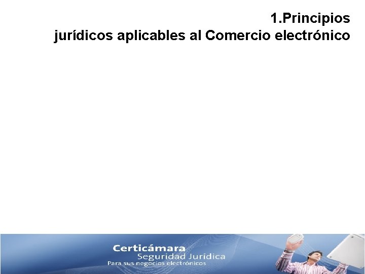 1. Principios jurídicos aplicables al Comercio electrónico 