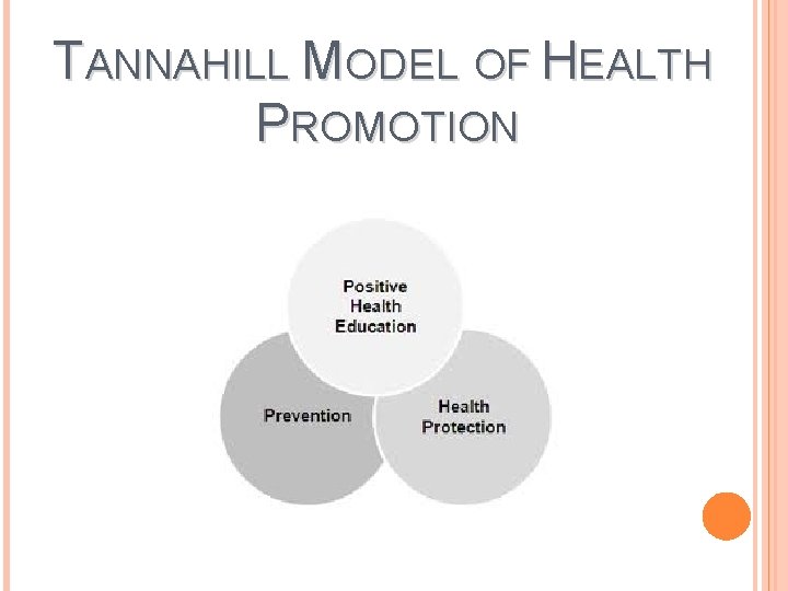 TANNAHILL MODEL OF HEALTH PROMOTION 