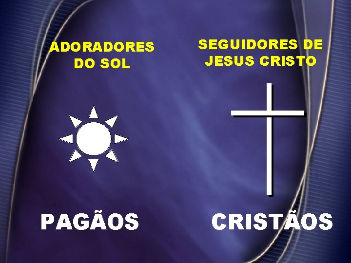 ADORES DO SOL PAGÃOS SEGUIDORES DE JESUS CRISTO CRISTÃOS 