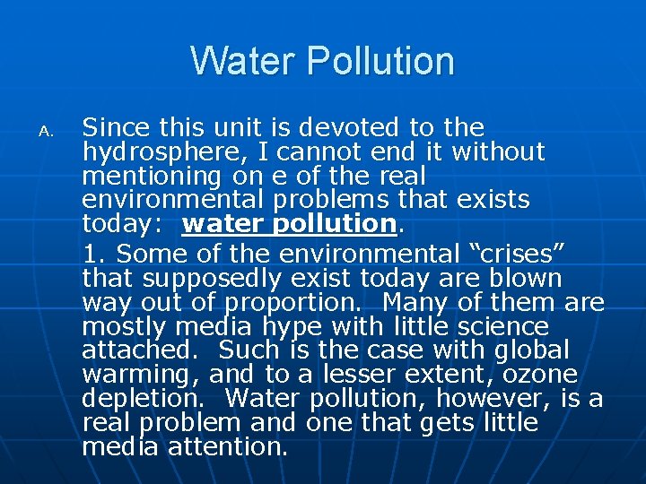 Unit 5 Lesson 8 Water Pollution BELLRINGER Question