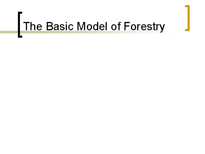 The Basic Model of Forestry 