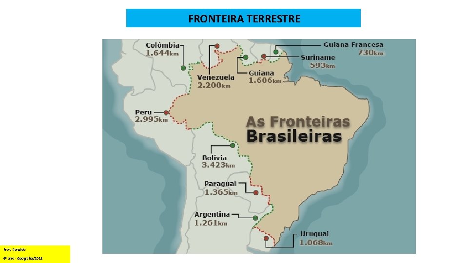 FRONTEIRA TERRESTRE Prof. Ronaldo 6º ano - Geografia/2018 