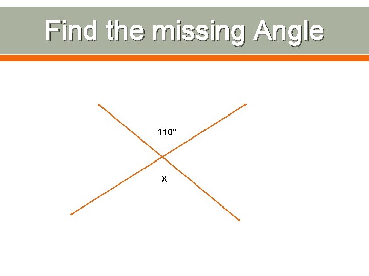 Find the missing Angle 110° X 