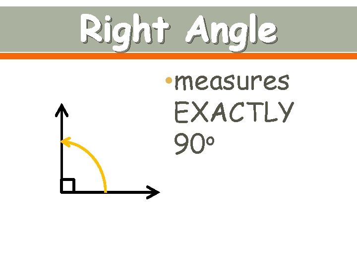 Right Angle • measures EXACTLY o 90 