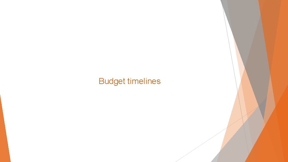 Budget timelines 