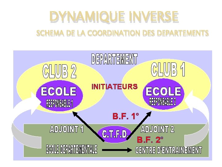 DYNAMIQUE INVERSE SCHEMA DE LA COORDINATION DES DEPARTEMENTS INITIATEURS B. F. 1° B. F.