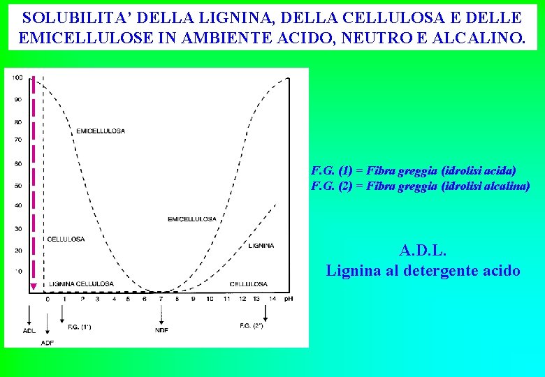 SOLUBILITA’ DELLA LIGNINA, DELLA CELLULOSA E DELLE EMICELLULOSE IN AMBIENTE ACIDO, NEUTRO E ALCALINO.