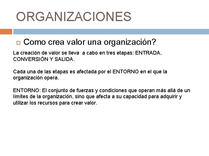 GESTIN DEL TALENTO HUMANO ORGANIZACIONES Objetivos Explicar por