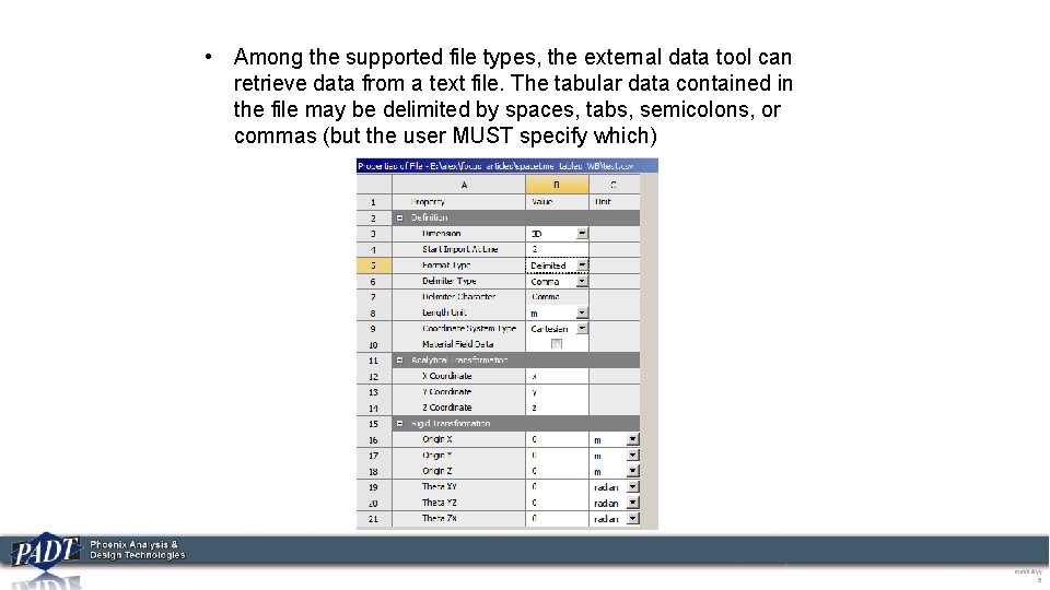  • Among the supported file types, the external data tool can retrieve data