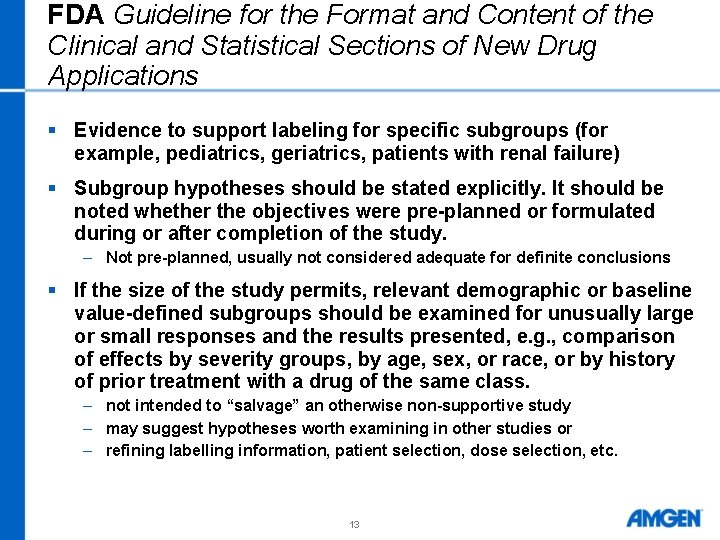 FDA Guideline for the Format and Content of the Clinical and Statistical Sections of