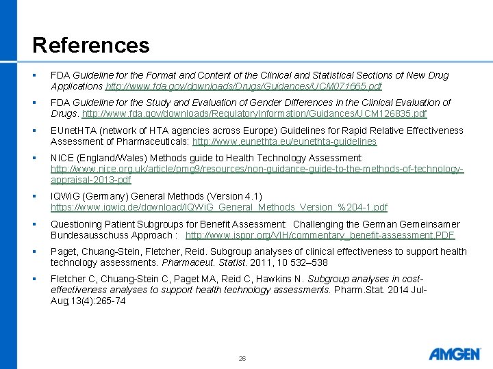 References § FDA Guideline for the Format and Content of the Clinical and Statistical