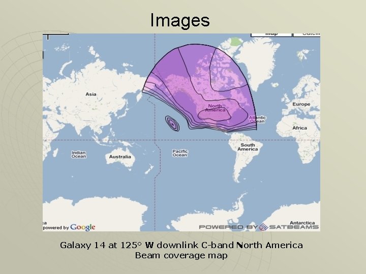 Images Galaxy 14 at 125° W downlink C-band North America Beam coverage map 