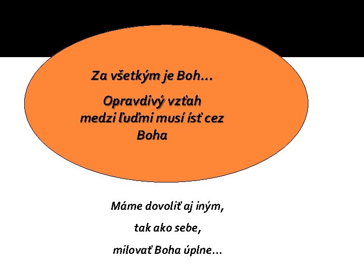Za všetkým je Boh. . . Opravdivý vzťah medzi ľuďmi musí ísť cez Boha Za všetkým je Boh. . . Opravdivý vzťah medzi ľuďmi musí ísť cez Boha