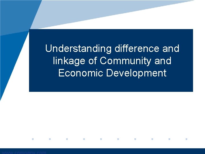 Understanding difference and linkage of Community and Economic Development 
