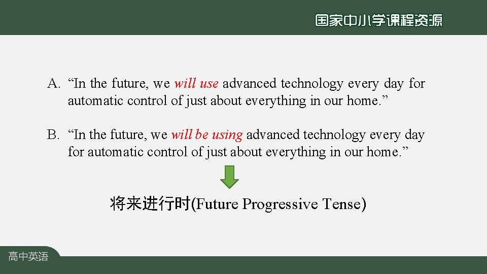 A. “In the future, we will use advanced technology every day for automatic control