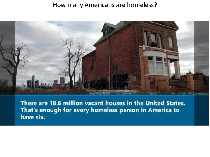 How many Americans are homeless? 