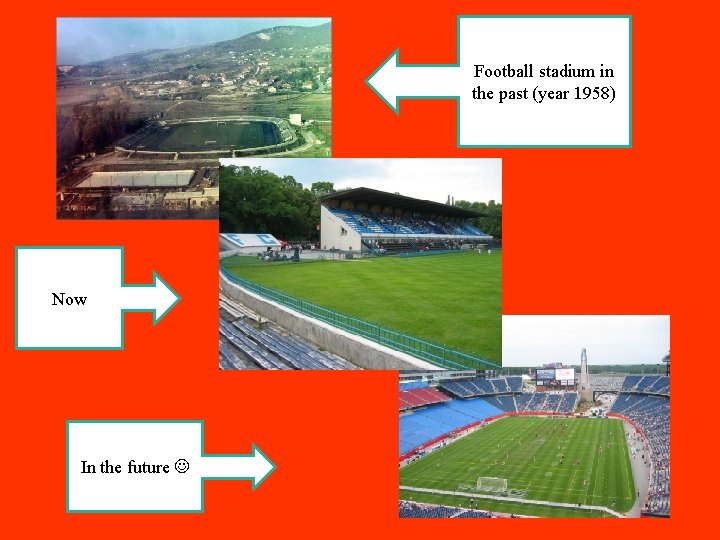 Football stadium in the past (year 1958) Now In the future 