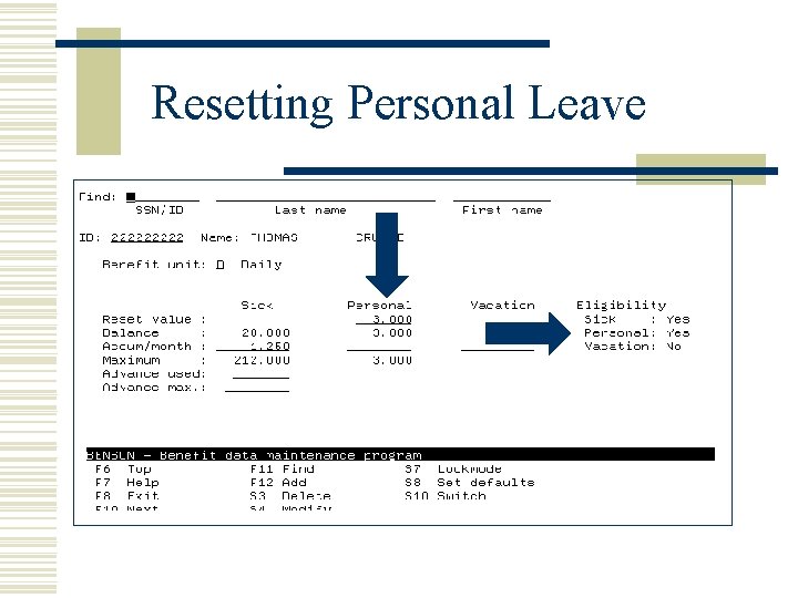 Resetting Personal Leave 