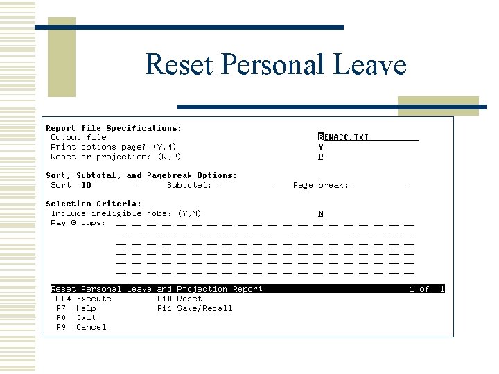 Reset Personal Leave 