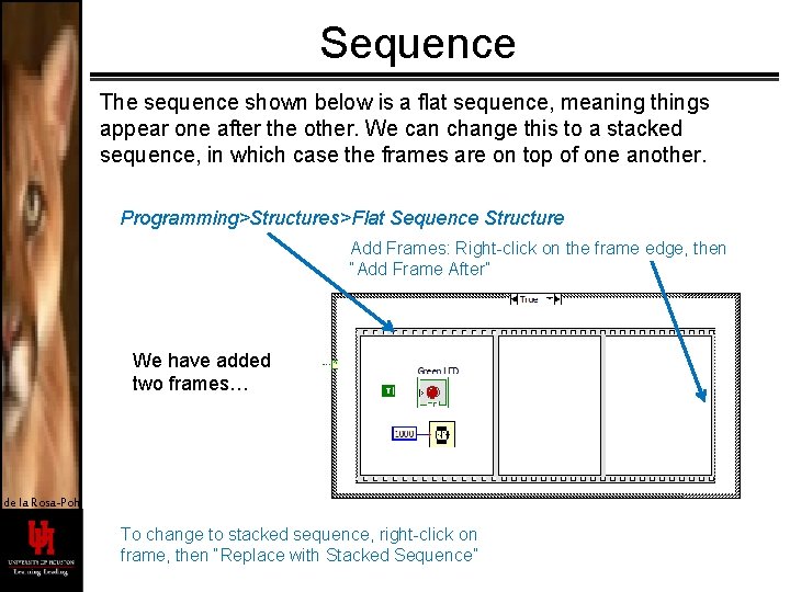 Sequence The sequence shown below is a flat sequence, meaning things appear one after
