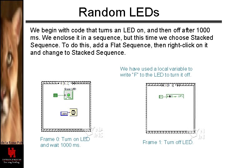 Random LEDs We begin with code that turns an LED on, and then off