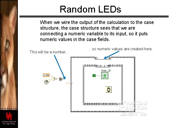 Random LEDs When we wire the output of the calculation to the case structure,