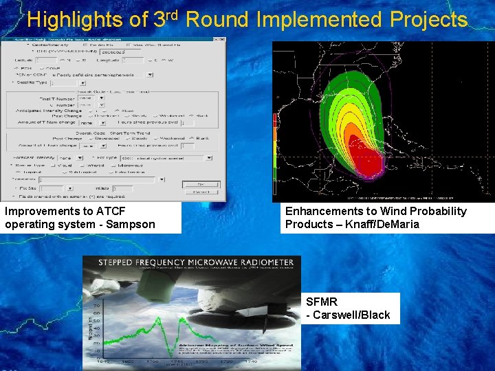 Highlights of 3 rd Round Implemented Projects Improvements to ATCF operating system - Sampson