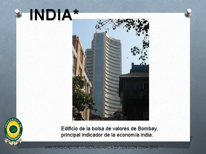 INDIA* Edificio de la bolsa de valores de Bombay, principal indicador de la economía
