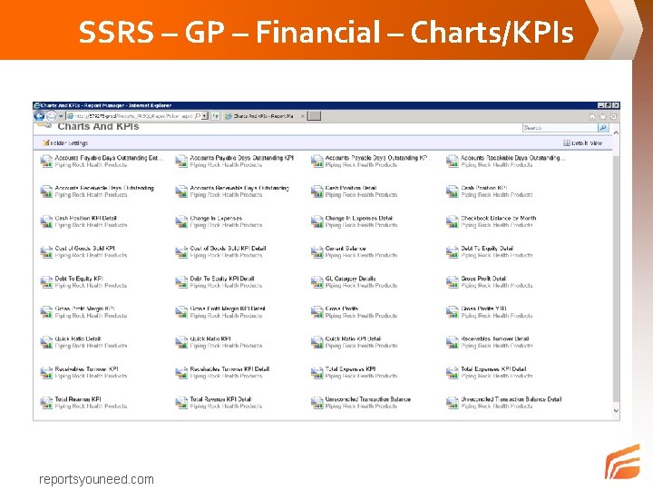 SSRS – GP – Financial – Charts/KPIs reportsyouneed. com 