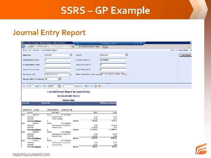 SSRS – GP Example Journal Entry Report reportsyouneed. com 